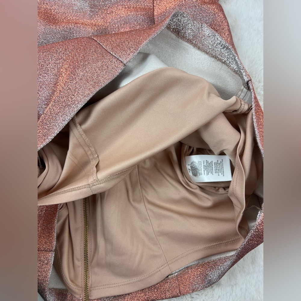 NWT: Express Sparkly Metallic Rose Gold Dress - Picture 10 of 12